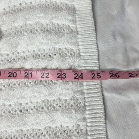 Lands End Womens Size Small White Cable Knit White Sweater Drifter - Picture 4 of 5